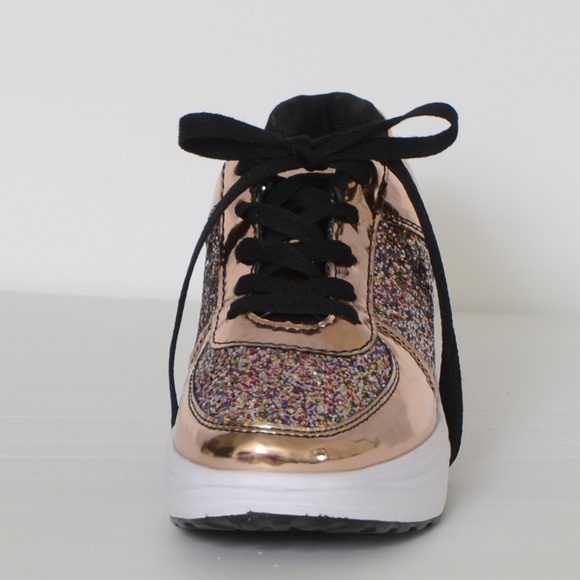 **Rose Gold Glitter Sneaker** Size 30/5 NWOT - Picture 5 of 7
